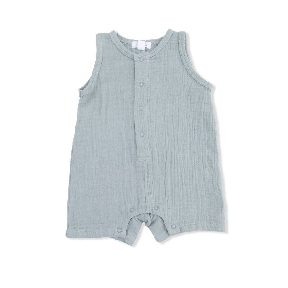 NEW ANGEL DEAR kids sleeveless shortie romper in jadeite